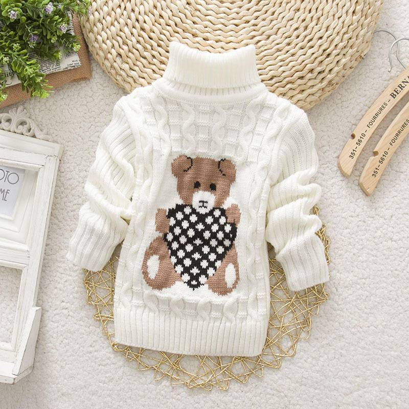 Baby Winter Kinder Kinder Cartoon Strickpullover Warme Oberbekleidung Pullover 120 weiß von Joom DACH
