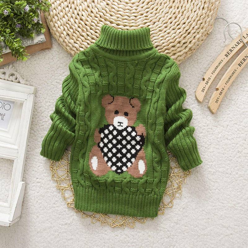 Baby Winter Kinder Kinder Cartoon Strickpullover Warme Oberbekleidung Pullover 90 grün von Joom DACH