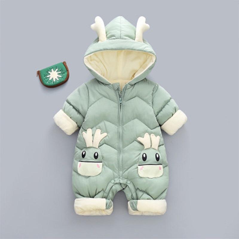 Baby Winter Schneeanzug Plus Samt Dicken Overall 0-2 Jahre Neugeborenen Strampler Mädchen Overalls Kleinkind Mantel 73cm grün von Joom DACH