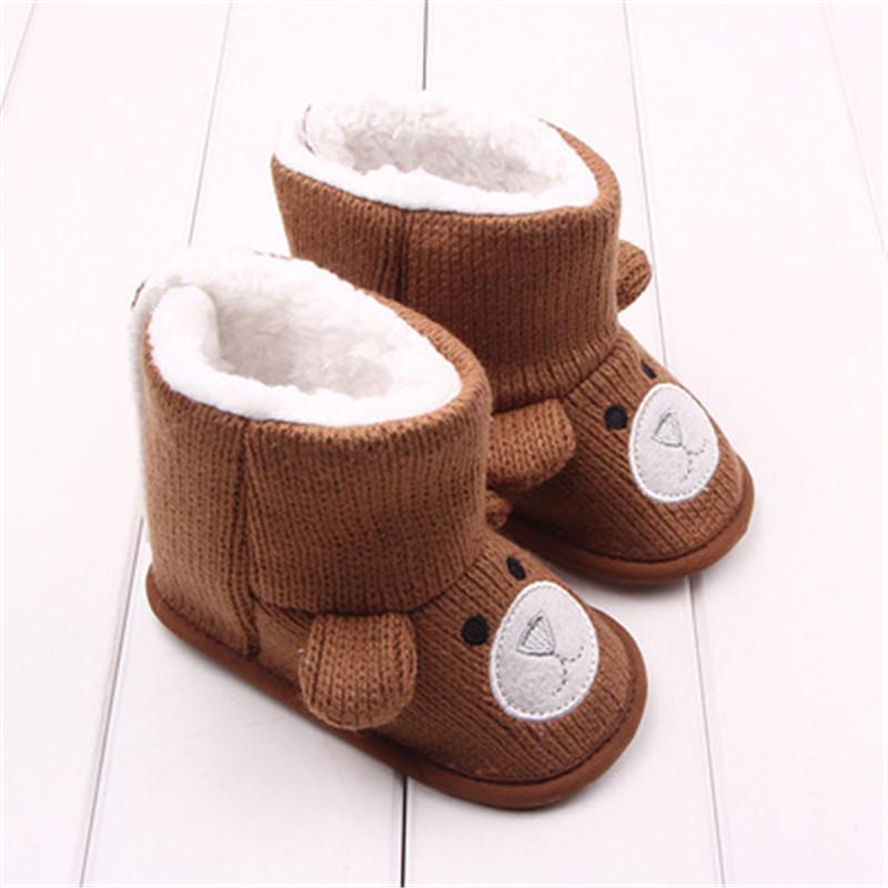 Baby Winterstiefel Säugling Kleinkind Neugeborene Cartoon Bär Schuhe Mädchen Jungen Warme Schneefeld Booties Stiefel 12-18m braun von Joom DACH