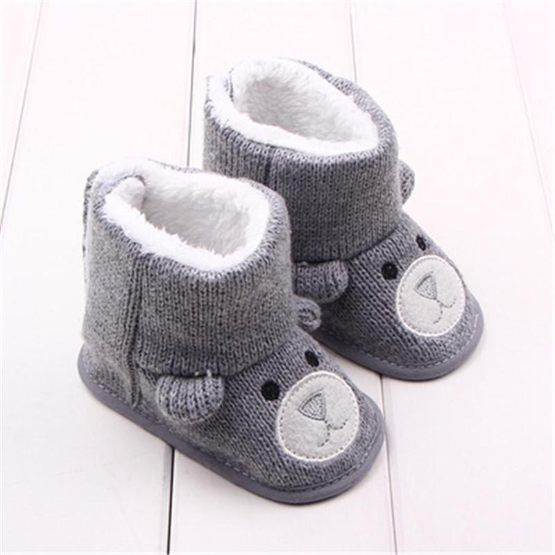 Baby Winterstiefel Säugling Kleinkind Neugeborene Cartoon Bär Schuhe Mädchen Jungen Warme Schneefeld Booties Stiefel 12-18m grau von Joom DACH