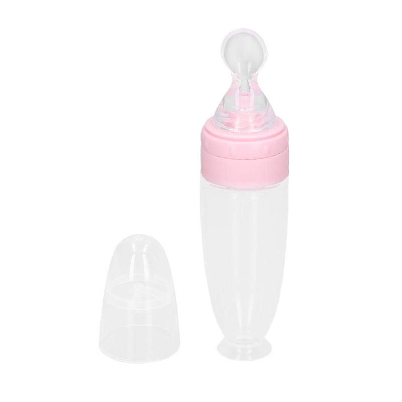 Babyflasche Löffel Filter Abdeckung Saugfuß Design Leicht Tragbar Extrusionstyp Fütterungswerkzeug L(for 6.5-9kg) rosa von Joom DACH