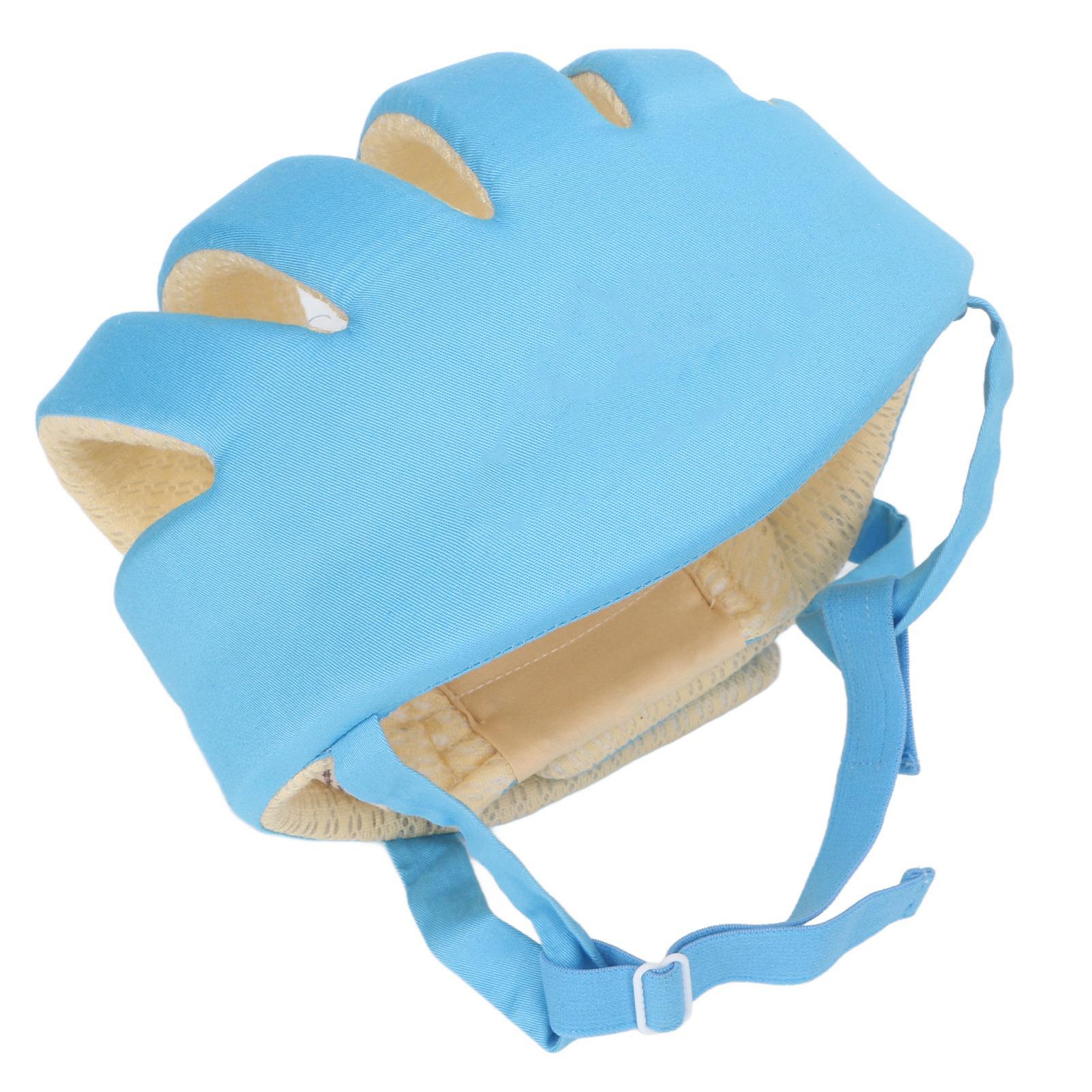 Babyhelm Weich Atmungsaktiv Verstellbar Babyschutz Kopfbedeckung Hut für 8 bis 36 Monate Baby Sitzen blau von Joom DACH