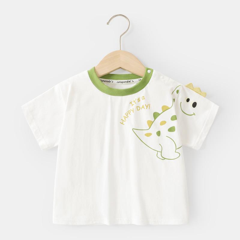 Babykleidung Lässige Kurzarm-T-Shirts Sommerkleidung Jungen Mädchen Baby Kinder Kinder Sommer Halbarm-Oberteile 100cm von Joom DACH