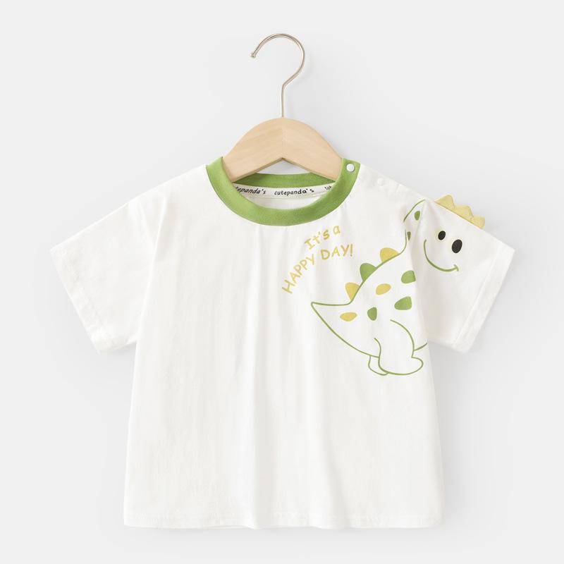 Babykleidung Lässige Kurzarm-T-Shirts Sommerkleidung Jungen Mädchen Baby Kinder Kinder Sommer Halbarm-Oberteile 100cm von Joom DACH