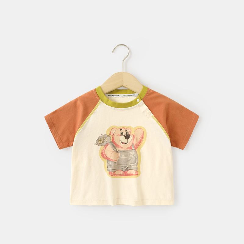 Babykleidung Lässige Kurzarm-T-Shirts Sommerkleidung Jungen Mädchen Baby Kinder Kinder Sommer Halbarm-Oberteile 120cm von Joom DACH