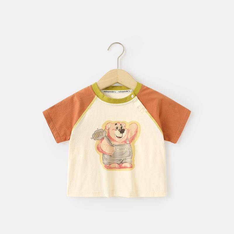 Babykleidung Lässige Kurzarm-T-Shirts Sommerkleidung Jungen Mädchen Baby Kinder Kinder Sommer Halbarm-Oberteile 120cm von Joom DACH