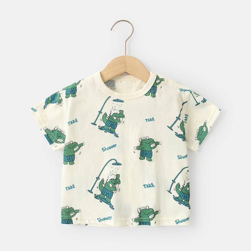 Babykleidung Lässige Kurzarm-T-Shirts Sommerkleidung Jungen Mädchen Baby Kinder Kinder Sommer Halbarm-Oberteile 120cm von Joom DACH