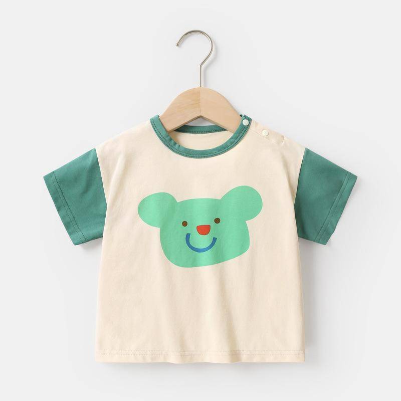 Babykleidung Lässige Kurzarm-T-Shirts Sommerkleidung Jungen Mädchen Baby Kinder Kinder Sommer Halbarm-Oberteile 120cm von Joom DACH