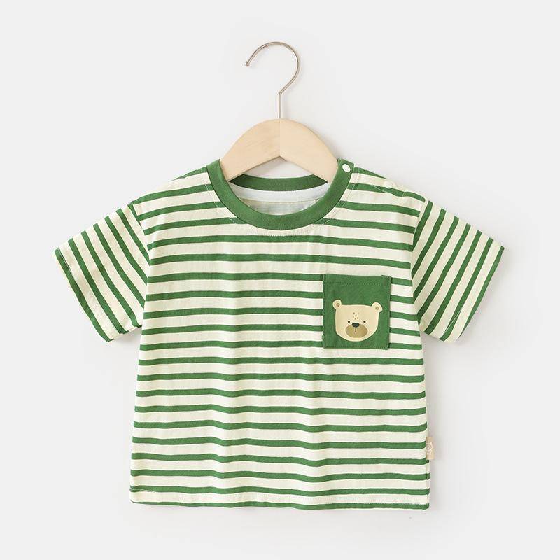Babykleidung Lässige Kurzarm-T-Shirts Sommerkleidung Jungen Mädchen Baby Kinder Kinder Sommer Halbarm-Oberteile 120cm von Joom DACH