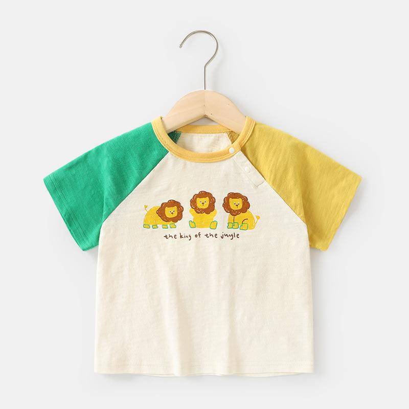 Babykleidung Lässige Kurzarm-T-Shirts Sommerkleidung Jungen Mädchen Baby Kinder Kinder Sommer Halbarm-Oberteile 120cm von Joom DACH