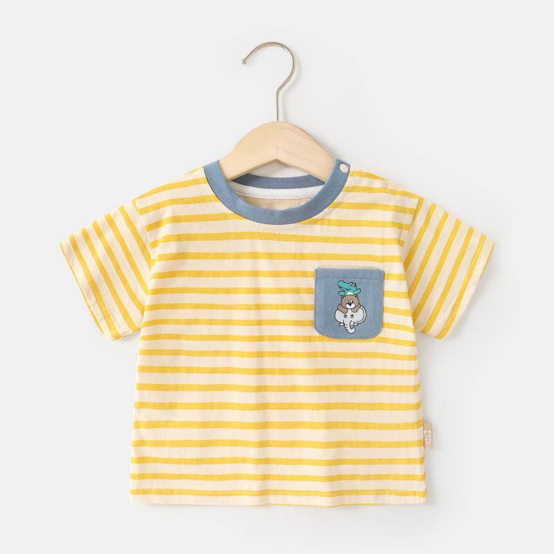 Babykleidung Lässige Kurzarm-T-Shirts Sommerkleidung Jungen Mädchen Baby Kinder Kinder Sommer Halbarm-Oberteile 120cm von Joom DACH