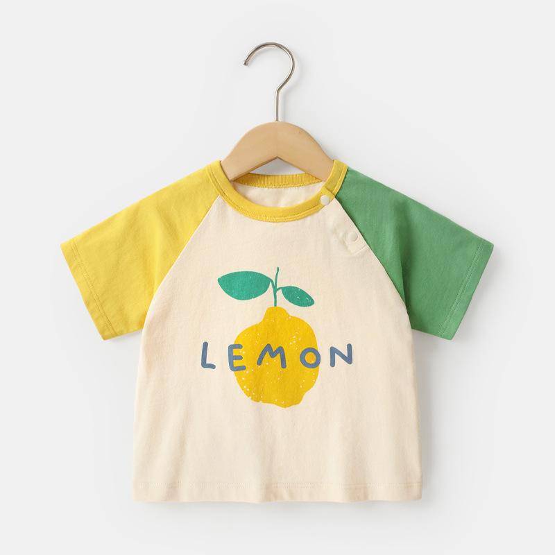 Babykleidung Lässige Kurzarm-T-Shirts Sommerkleidung Jungen Mädchen Baby Kinder Kinder Sommer Halbarm-Oberteile 120cm von Joom DACH