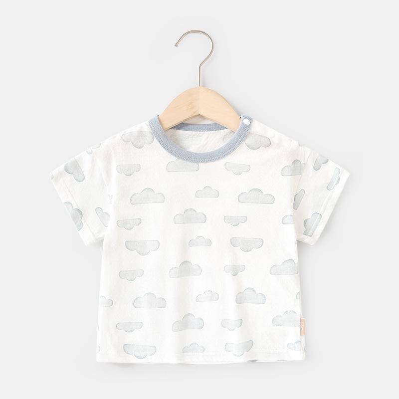 Babykleidung Lässige Kurzarm-T-Shirts Sommerkleidung Jungen Mädchen Baby Kinder Kinder Sommer Halbarm-Oberteile 120cm weiß von Joom DACH
