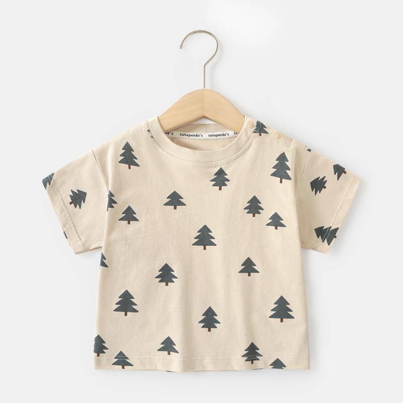 Babykleidung Lässige Kurzarm-T-Shirts Sommerkleidung Jungen Mädchen Baby Kinder Kinder Sommer Halbarm-Oberteile 73CM von Joom DACH