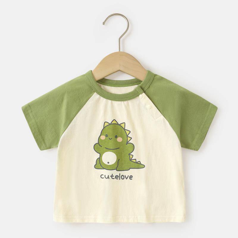 Babykleidung Lässige Kurzarm-T-Shirts Sommerkleidung Jungen Mädchen Baby Kinder Kinder Sommer Halbarm-Oberteile 80cm von Joom DACH