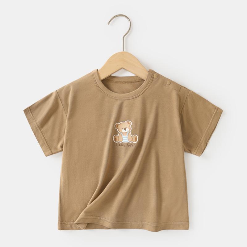 Babykleidung Lässiges modales kurzärmeliges T-Shirt Sommerkleidung für Jungen und Mädchen Baby Kinder Sommer Halbärmelige Oberteile 120cm von Joom DACH