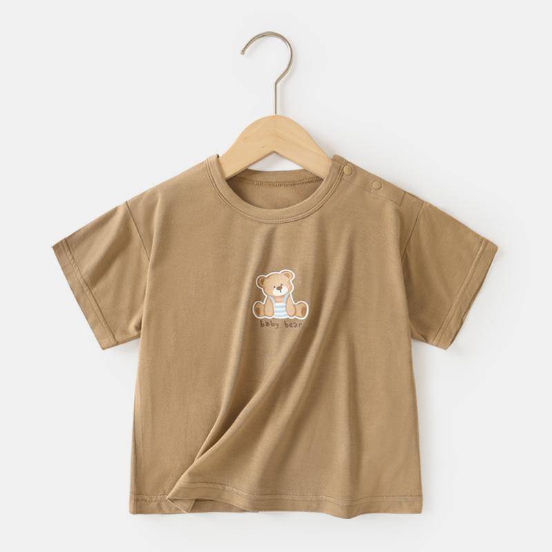 Babykleidung Lässiges modales kurzärmeliges T-Shirt Sommerkleidung für Jungen und Mädchen Baby Kinder Sommer Halbärmelige Oberteile 120cm von Joom DACH