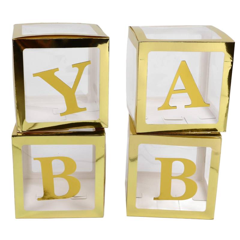 Babyparty Ballonbox Sicher Unschädlich Golden Transparent Vorgefaltetes Papier Plastik Klare Babyboxen von Joom DACH