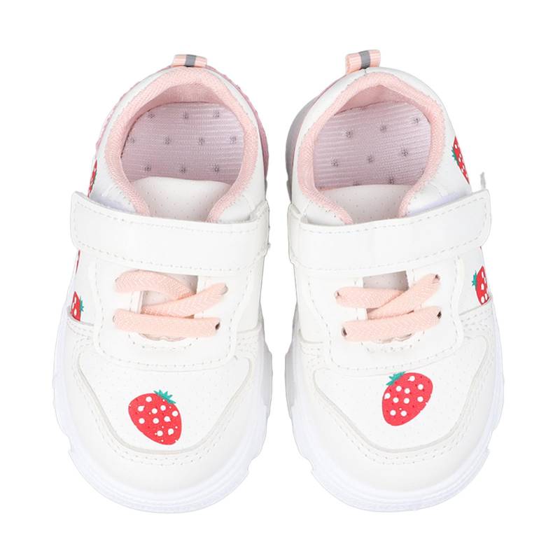 Babyschuhe Erdbeermuster Rutschfest Weich Bequem Modisch Baby Lauflernschuhe mit Size 15 Inner Length 12cm/4.7in rosa von Joom DACH