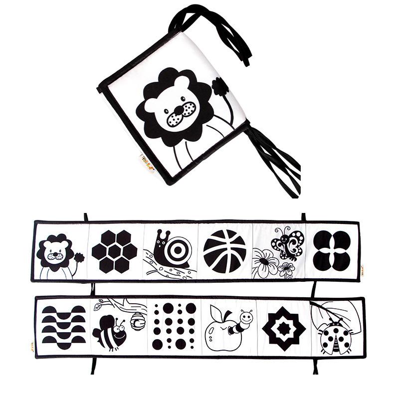 Babyspielzeug 0 12 Monate Sensorisches Stoffbuch Schwarz Weiß Rot Krabbe Koala Tier Ruhiges Buch Montessori Babybuch Neugeborenen Bettumrandung von Joom DACH