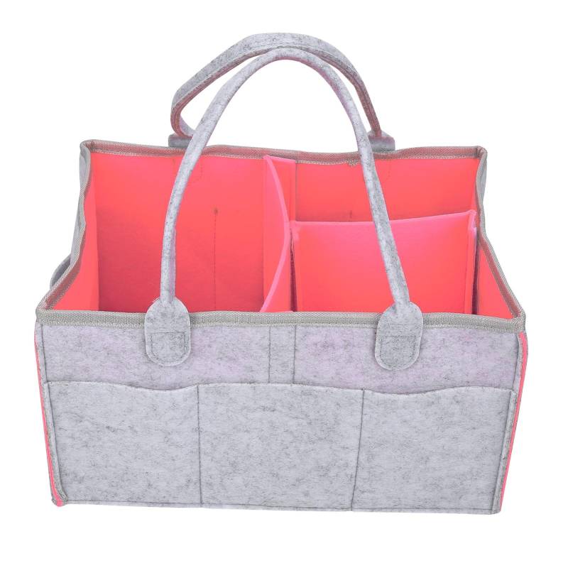 Babywindel-Organizer Mehrere Fächer Mama Handtasche Filz Reise Make-up Halter hellgrau von Joom DACH