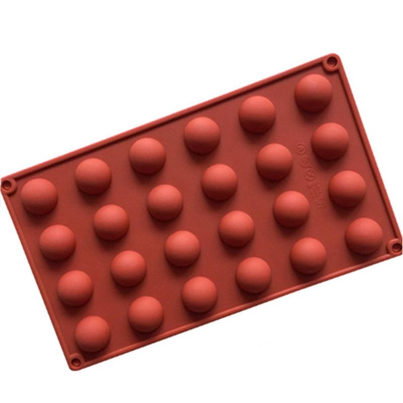 Backform 24 mit 3D halbrunder Schokoladenform DIY Silikon Eis Gelee Mousse Form Seife braun von Joom DACH