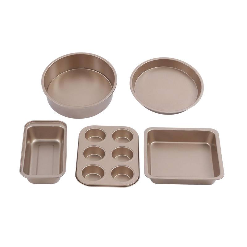 Backform-Set Professionelles Backform-Set aus Kohlenstoffstahl mit Kuchenform Backformen Pizzablech für gold von Joom DACH