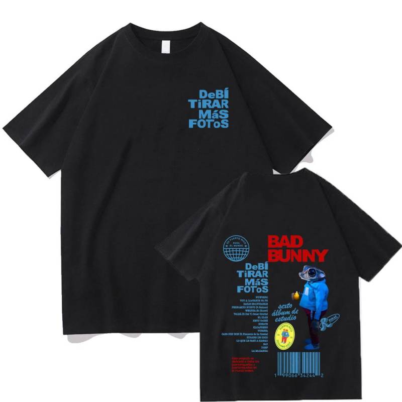 Bad Bunny Debi Tirar Más Fotos T-Shirts Harajuku Unisex Kleidung Frauen Männer Baumwolle Hohe Qualität T-shirts Casual Y2K Streetwear T L schwarz von Joom DACH
