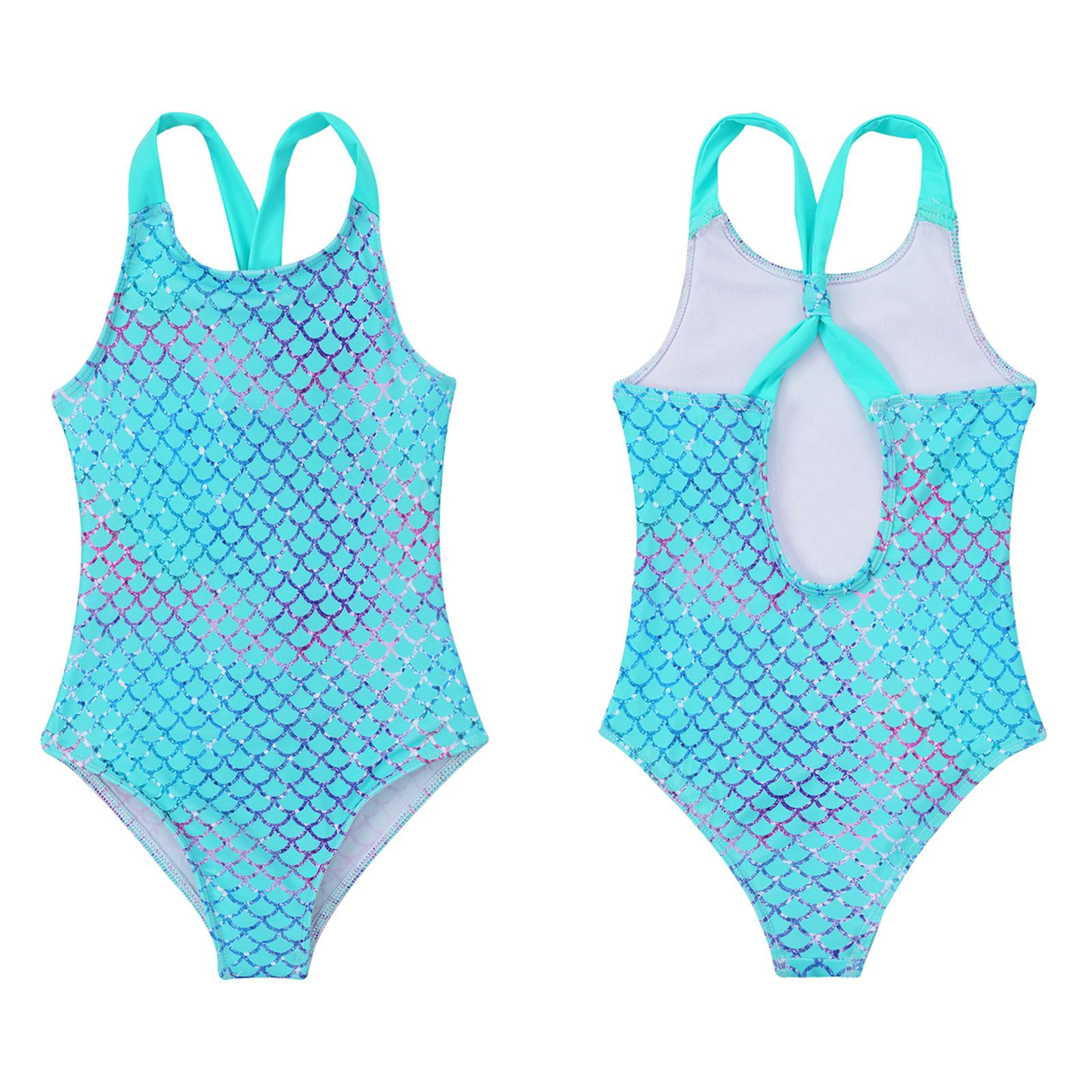 Badeanzug für Mädchen, brasilianischer Sommer-Strandbadeanzug mit Schultergurten, einteiliger Badeanzug für Kinder, Mädchen, Bademode 5-6 Years grün von Joom DACH