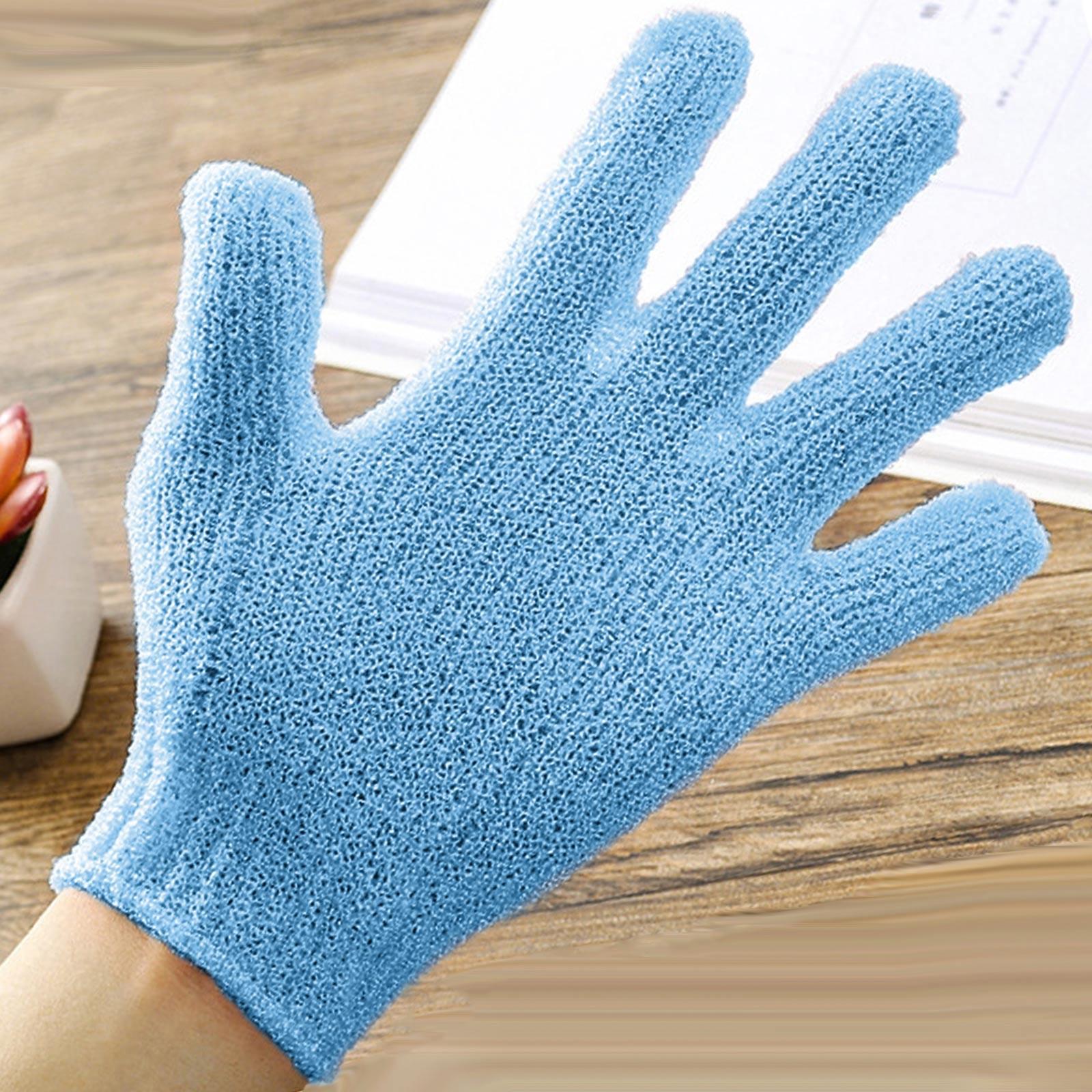 Badehandschuhe Massage Saubere Haut Werkzeuge Fünf-Finger Badetuch Rücken reiben One Size blau von Joom DACH