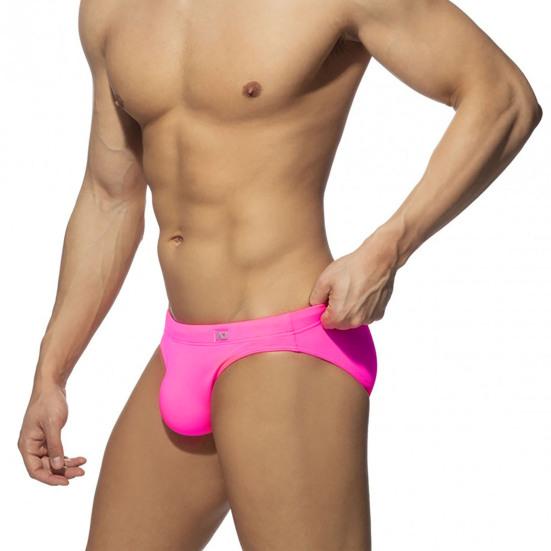 Badehose für Herren, schmale Passform, einfarbig, atmungsaktiv, niedrige Taille, Sommer-Bademode für Männer L rosa von Joom DACH