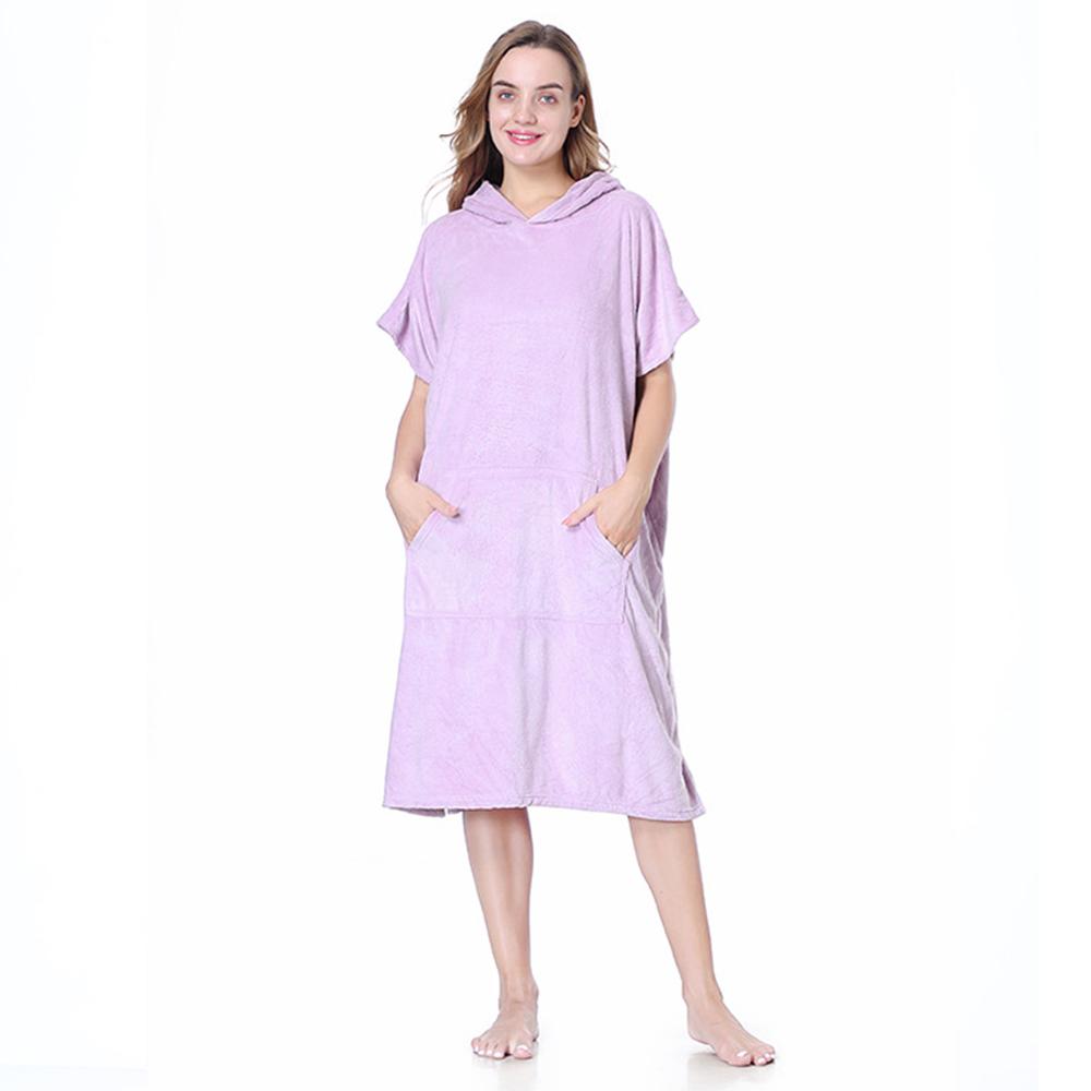 Bademantel Schwimmen Quick Dry Cape Fleece Robe Surfen Tauchen Mit Kapuze Badetuch Strand Poncho violett von Joom DACH