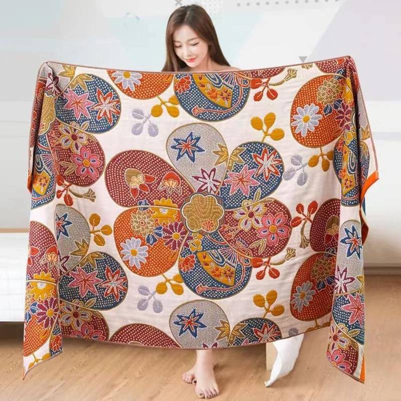 Badetuch Saugfähig Schnell Baumwollgarn Strandtuch, Jacquard Badetuch Weich Großes Tuch 80x160cm, Verschiedene Stile Blumendesign, 1 Stück von Joom DACH