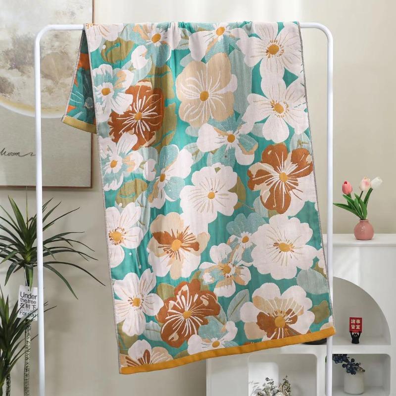 Badetuch Saugfähig Schnell Baumwollgarn Strandtuch, Jacquard Badetuch Weich Großes Tuch 80x160cm, Verschiedene Stile Blumendesign, 1 Stück von Joom DACH