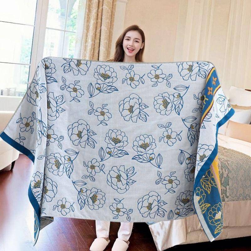 Badetuch Saugfähig Schnell Baumwollgarn Strandtuch, Jacquard Badetuch Weich Großes Tuch 80x160cm, Verschiedene Stile Blumendesign, 1 Stück von Joom DACH