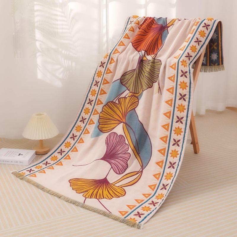 Badetuch Saugfähig Schnell Baumwollgarn Strandtuch, Jacquard Badetuch Weich Großes Tuch 80x160cm, Verschiedene Stile Blumendesign, 1 Stück von Joom DACH
