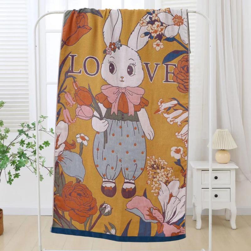 Badetuch Saugfähig Schnell Baumwollgarn Strandtuch, Jacquard Badetuch Weich Großes Tuch 80x160cm, Verschiedene Stile Blumendesign, 1 Stück von Joom DACH