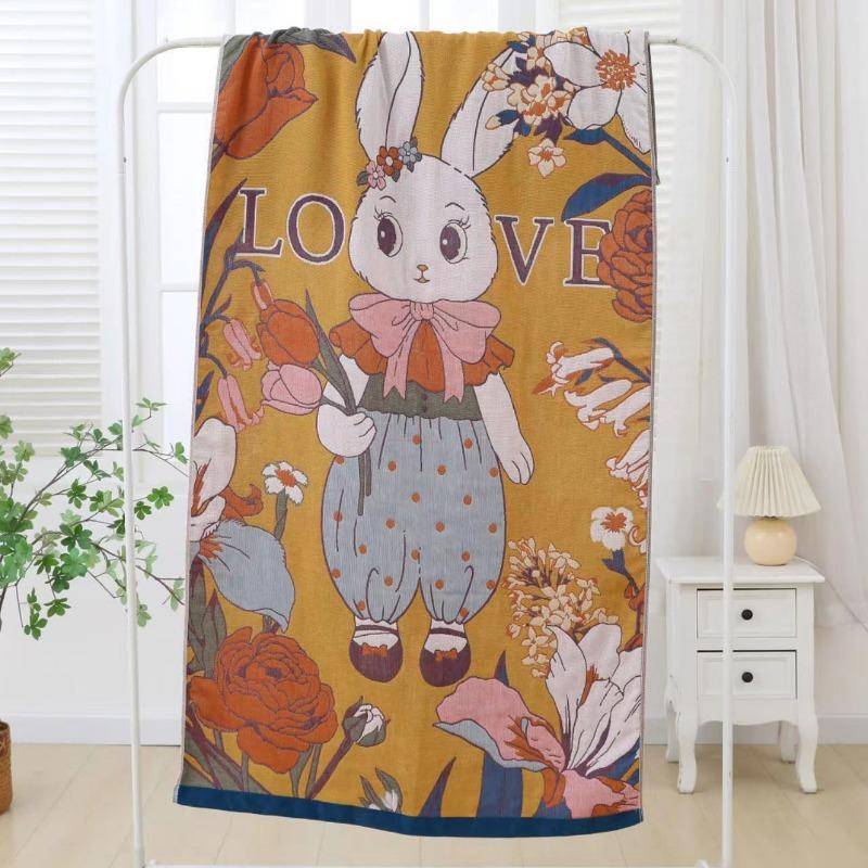 Badetuch Saugfähig Schnell Baumwollgarn Strandtuch, Jacquard Badetuch Weich Großes Tuch 80x160cm, Verschiedene Stile Blumendesign, 1 Stück von Joom DACH