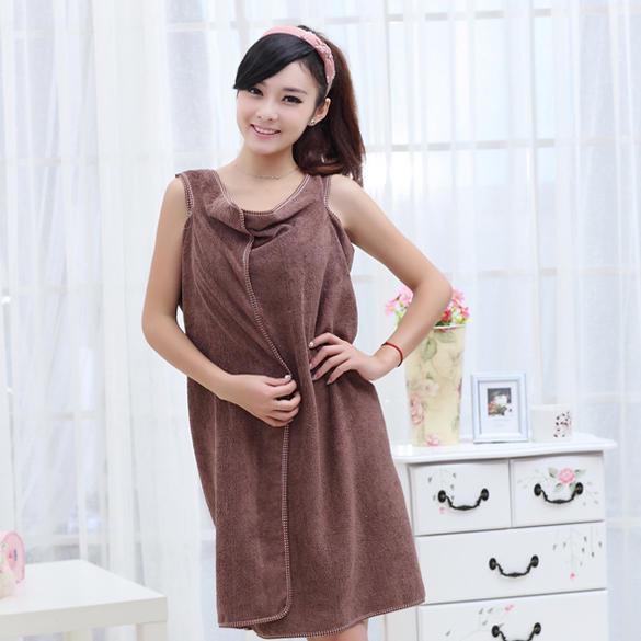 Badetücher für Damen und Mädchen, tragbar, schnell trocknend, magisches Badetuch, Strand, Spa, Bademäntel, Baderock Style 1 braun von Joom DACH