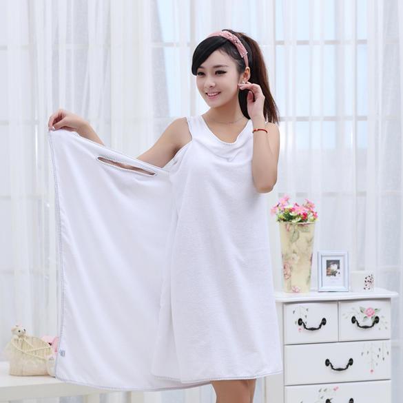 Badetücher für Damen und Mädchen, tragbar, schnell trocknend, magisches Badetuch, Strand, Spa, Bademäntel, Baderock Style 1 weiß von Joom DACH