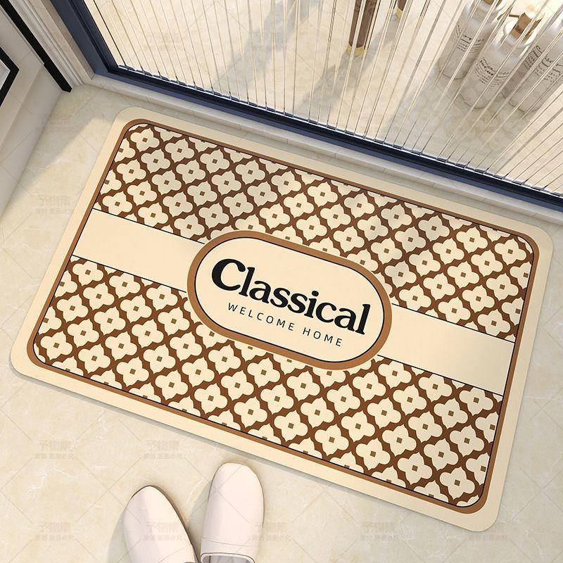 Badezimmer-Bodenmatte Weicher Diatomeenerde Saugfähige Fußmatte Rutschfest Toilette Haushalt Toilettentürmatte Teppich Badezimmer 40X60cm 15.7X23.6in von Joom DACH