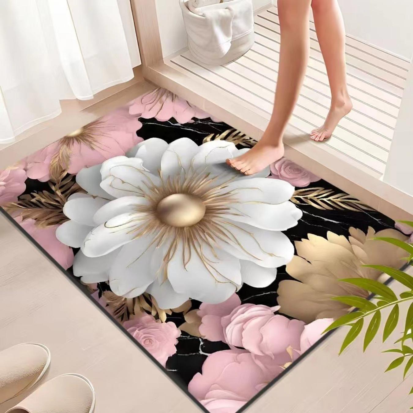 Badezimmer-Verdickungsmatte mit Kieselalgendruck, rutschfeste Badteppiche im Waschbecken, Badewannen-Seitenbodenteppich, Duschraum-Fußmatte, Memory Foam-3D-Pad 500mm*800mm Badezimmer-Verdickungsmatte mit Kieselalgendruck, rutschfeste Badteppiche im Waschbecken, Badewannen-Seitenbodenteppich, Duschraum-Fußmatte, Memory Foam-3D-Pad 500mm*800mm von Joom DACH