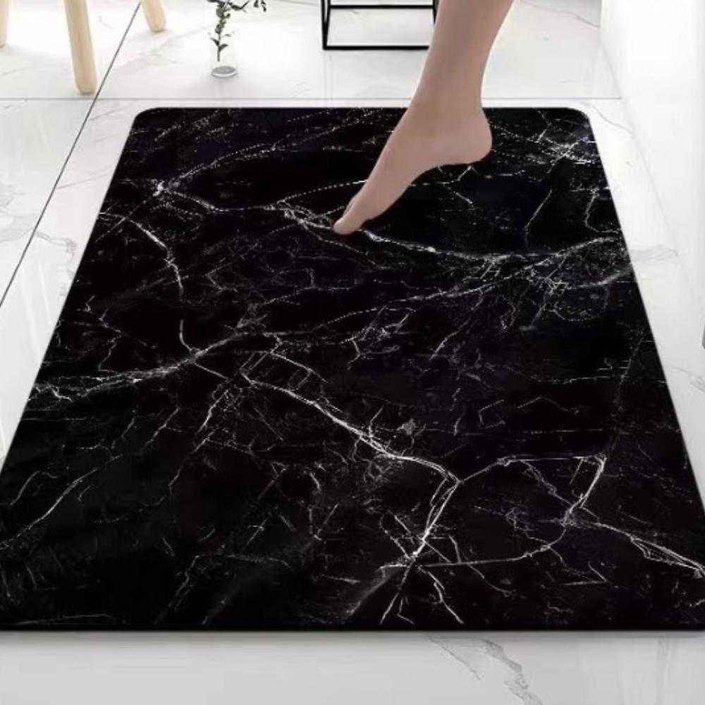 Badezimmer-Verdickungsmatte mit Kieselalgendruck, rutschfeste Badteppiche im Waschbecken, Badewannen-Seitenbodenteppich, Duschraum-Fußmatte, Memory Foam-3D-Pad 600mm*900mm von Joom DACH