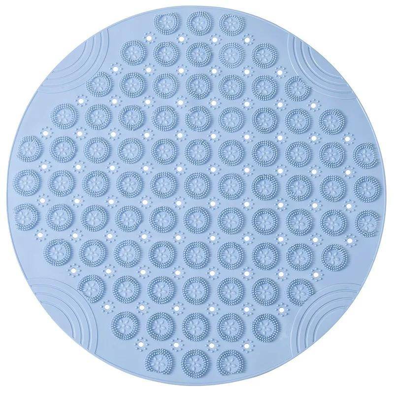 Badezimmermatte Anti-Rutsch-Saugnapf Runde TPR-Badematte mit Abflussloch Silikon-Badeteppiche Fußmassage-Pad Badewanne Weiche Duschmatte 30x30cm blau Badezimmermatte Anti-Rutsch-Saugnapf Runde TPR-Badematte mit Abflussloch Silikon-Badeteppiche Fußmassage-Pad Badewanne Weiche Duschmatte 30x30cm blau von Joom DACH