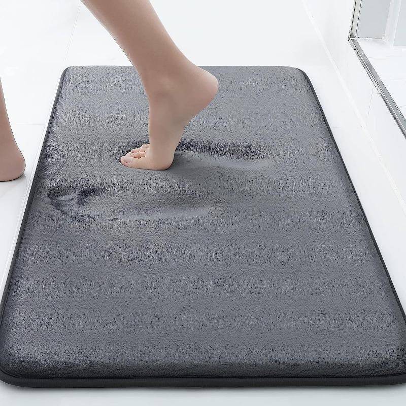 Badezimmermatte Bad Rutschfeste Teppiche Im Waschbecken Badewanne Seitenboden Teppich Duschraum Fußmatte Memory Foam 3D Pad 40cm*60cm dunkelgraue von Joom DACH