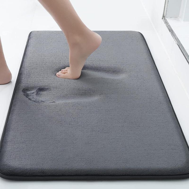 Badezimmermatte Bad Rutschfeste Teppiche Im Waschbecken Badewanne Seitenboden Teppich Duschraum Fußmatte Memory Foam 3D Pad 50cm*80cm dunkelgraue von Joom DACH