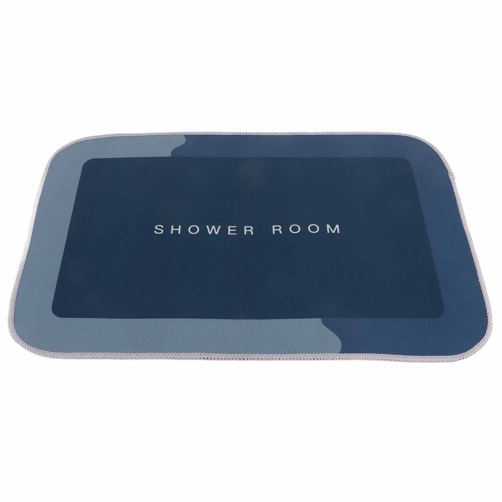 Badezimmermatte Modern Saugfähig Schnelltrocknend Badezimmerteppich Eingangstür Rutschfeste Matte Hellgrau Ellipse Square dunkelblaue von Joom DACH