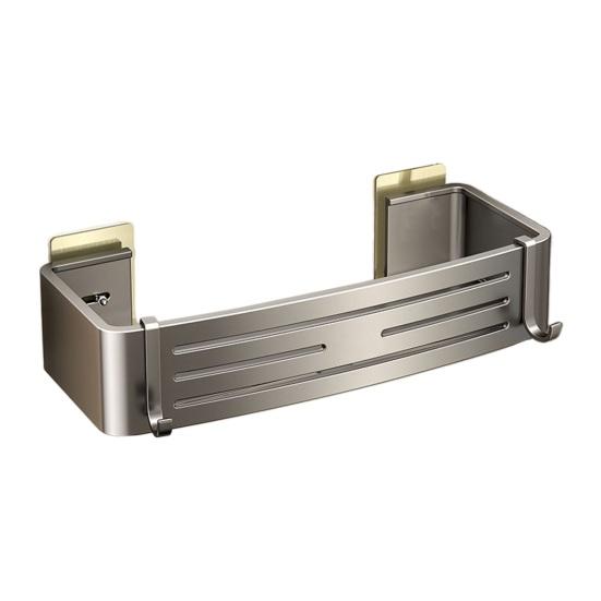 Badezimmerregal Handtuchhalter Starkes belastbares Drainageloch-Design Selbstklebend Kein Bohren A grau von Joom DACH