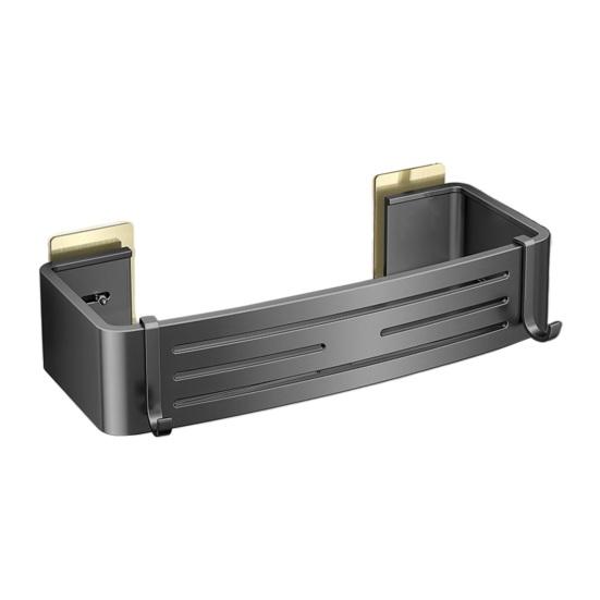 Badezimmerregal Handtuchhalter Starkes belastbares Drainageloch-Design Selbstklebend Kein Bohren A schwarz von Joom DACH